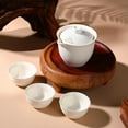thumbnail image 3 of Porcelain Chinese Gongfu Tea Sets for Adults Portable Kungfu Teapot and Cup Set Small Ceramic Tea Party Set Travel Teaset with Lid for Home Gifting Outdoor and Office (White), 3 of 16