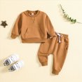 thumbnail image 2 of NOLDARES Toddler Baby Boy Fall Winter Clothing Sets Funny Print Sweatshirt Elastic Waist Pockets Pants Set 2 Piece Outfits Clothes(Brown,18-24 M), 2 of 7