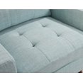 thumbnail image 6 of Accent Chair, Modern Button Tufted Thicked Upholstered Armchair with Wide Backrest & Wood Legs, Comfy Leisure Single Sofa Chair Reading Chair for Living Room Bedroom, Light Blue, 6 of 7