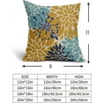 thumbnail image 5 of Blue Yellow Aqua Pillow Covers 16x16 Set of 2 Modern Dahlia Floral Decorative Outdoor Pillowcases Geometric Art Flower Farmhouse Throw Cushion Case Decor for Couch Sofa Bed, 5 of 6