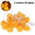 thumbnail image 1 of Guirnalda de luces LED decorativas de Halloween con forma de calabaza y funcionamiento a batería, 3 m de largo, 20 LED, color cálido, 1 of 4