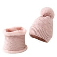 thumbnail image 3 of Audhol Scarf Hat Womens Earmuffs Add Flocking Thermal Cycling Warm Winter Hat Knitting Scarf Hat Face Scarf Mask for Women Pink One Size, 3 of 4