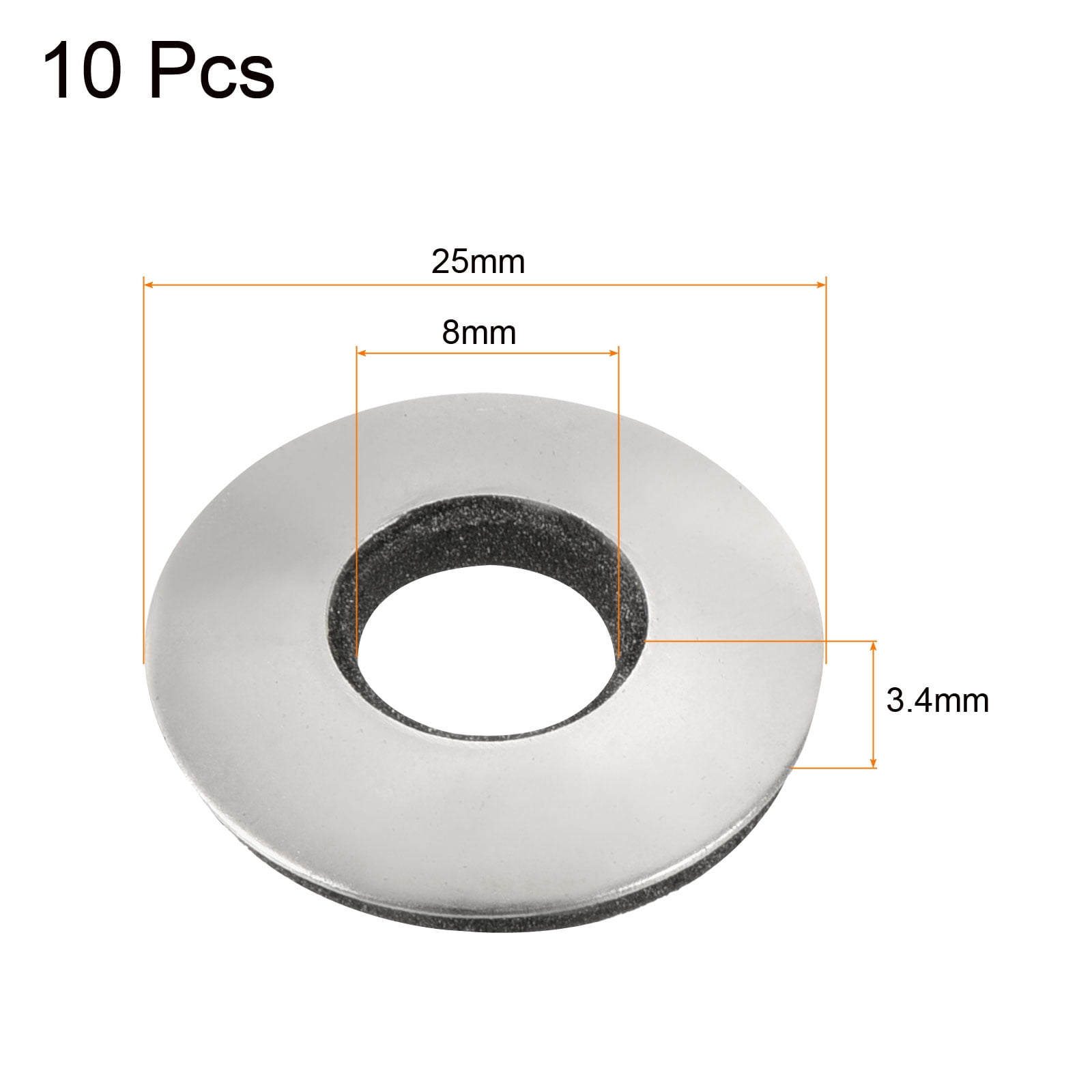 Unique Bargains Carbon Steel And Nitrile Rubber Bonded Sealing Washer 25x8x3.4mm