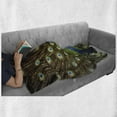 thumbnail image 5 of Peacock Soft Flannel Fleece Throw Blanket, Portrait of Animal Feathers out Vibrant Colors Birds Summer Garden, Cozy Plush for Indoor and Outdoor Use, 70" x 90", Navy Blue Green Brown, by Ambesonne, 5 of 5