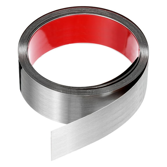 Uxcell 19.7ft x 1.97" Wall Trim Self Adhesive Stainless Steel Brushed Finish Trim Silver