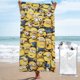 thumbnail image 1 of Toallas de playa de los Minions, toallas de baño absorbentes y ligeras de secado rápido, toalla de baño de microfibra ultra suave para viajes, playa, gimnasio, camping, yoga, picnics, piscina, 27,5 x, 1 of 8