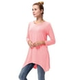thumbnail image 3 of LELINTA Womens Swing Tunic Tops 3/22 Sleeve Flattering Comfy Tunic Loose Fit Flowy T-Shirt Dress,Army Green/ Wine Red/ Grey/ Pink/ Blue, 3 of 6