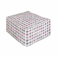 thumbnail image 1 of Geometric Rectangle Pouf, Traditional Retro Polka Dots Design European Ancestral Motif Pastel Colors, Foot Stool for Living Room Office Ottoman with Cover, 25", White Grey Pink, by Ambesonne, 1 of 4