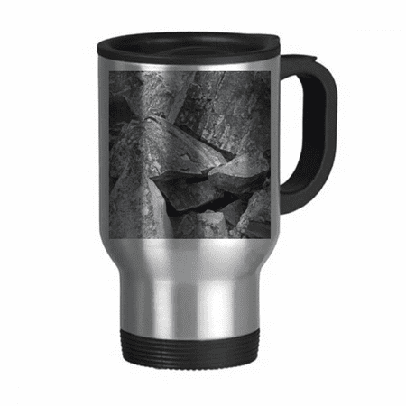 

Dark Stone Pieces Wallpaper Crackles Moss Travel Mug Flip Lid Stainless Steel Cup Car Tumbler Thermos