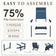 thumbnail image 2 of FUNDAZE HDPE Oversized Adirondack Chair, Outdoor Patio Lawn Chairs, Outside HDPE Chairs with Solid Slat Backrest for Lawn, Yard & Poolside, Navy Blue, 2 of 8