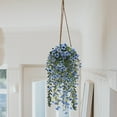 thumbnail image 4 of Simulated Flower Violet Green Silk Flower Wall Hanging -Border Rattan Hanging Basket Ceiling Decoration, 4 of 5