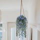 thumbnail image 4 of Flores artificiales, flores falsas, flores de imitación, flores simuladas, flores de seda verde violeta, borde colgante de pared, cesta colgante de ratán, accesorios de decoración de techo, violeta si, 4 of 5