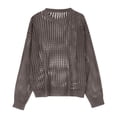 thumbnail image 4 of Cavosen Women's Knit Sweaters Crew Neck Short Length Cable Knit Pullover Mesh Long Sleeve Stretch Breathable Outerwear Coats, 4 of 6