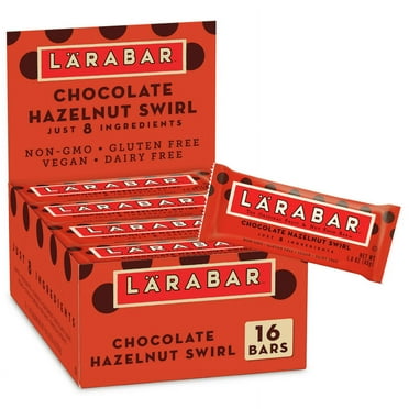 Larabar Chocolate Hazelnut Swirl, Gluten Free Vegan Fruit & Nut Bars, 16 Ct