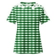 thumbnail image 3 of Camisas de Manga Corta para las Mujeres Impresión Cuello Redondo Suéter Encaje Camisa, Blusa de Verano Casual para las Mujeres, 3 of 5