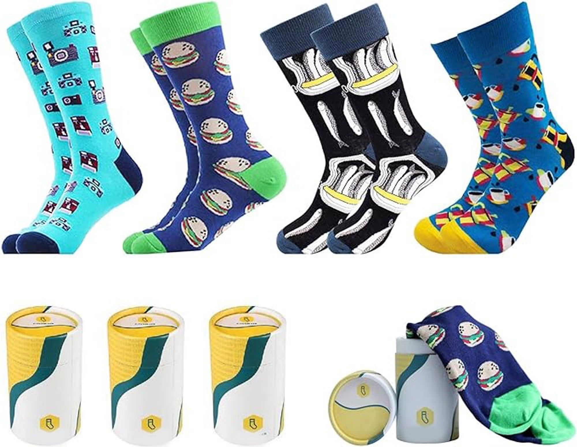 Funky Jazzy Dress Crew Socks For Both Men and Women 4 Pack