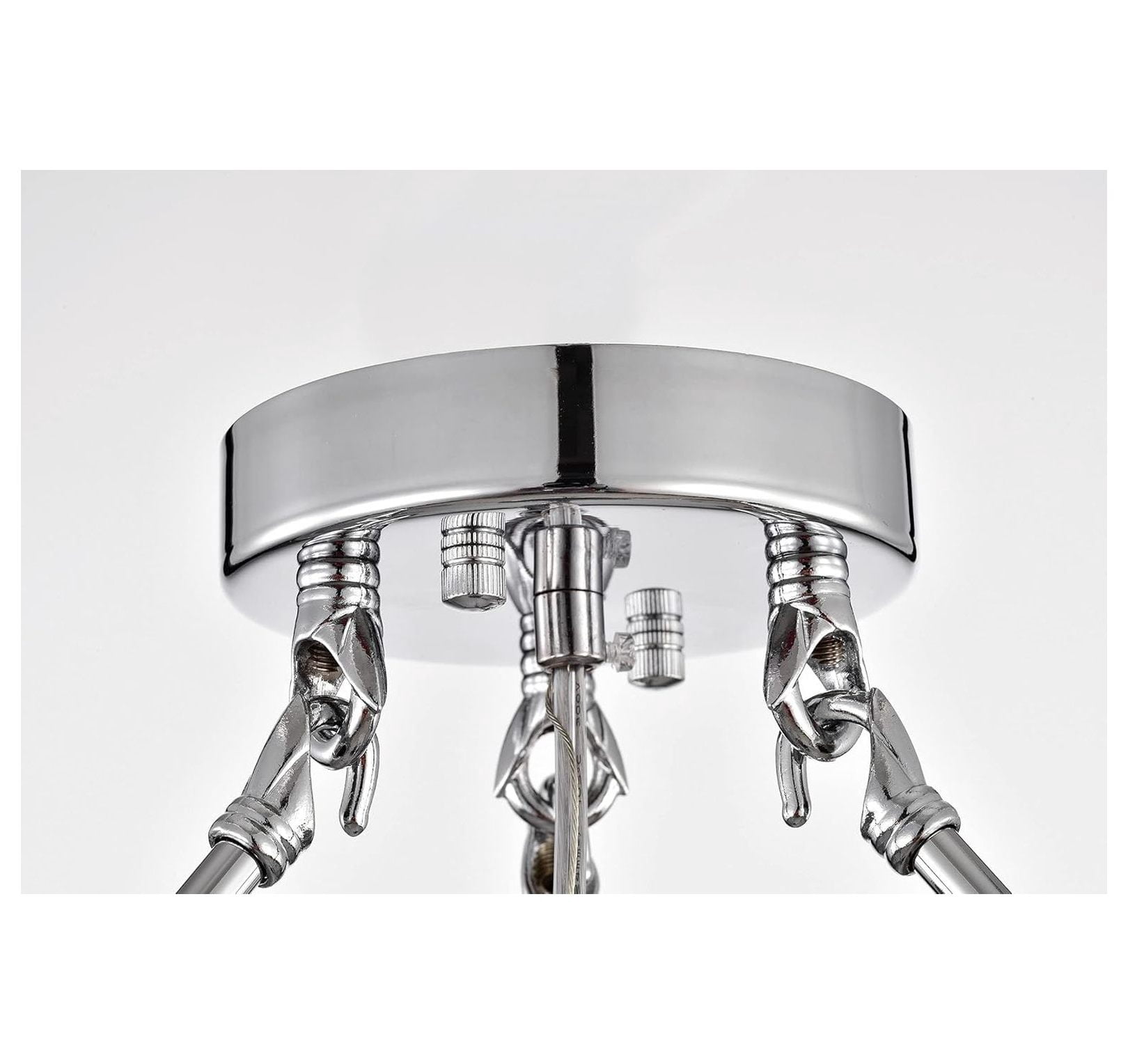 Marya 4-Light Finish Round Metal Shade Crystal Chandelier Semi-Flush Mount Ceiling Fixture for Bedroom, Hallway, Closet, Entryway, Stairs