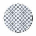 thumbnail image 1 of Floral Mouse Pad for Computers, Abstract Style Flower Petals Summer Season Inspired Design in Blue Color Pattern, Round Non-Slip Thick Rubber Modern Mousepad, 8" Round, Indigo White, by Ambesonne, 1 of 2