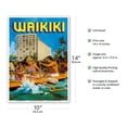 thumbnail image 2 of Waikiki - Outrigger Canoe - Outrigger Hotel - Vintage Advertising Poster by N. Nichelson c.1980s - Master Art Print 10in x 14in, 2 of 4
