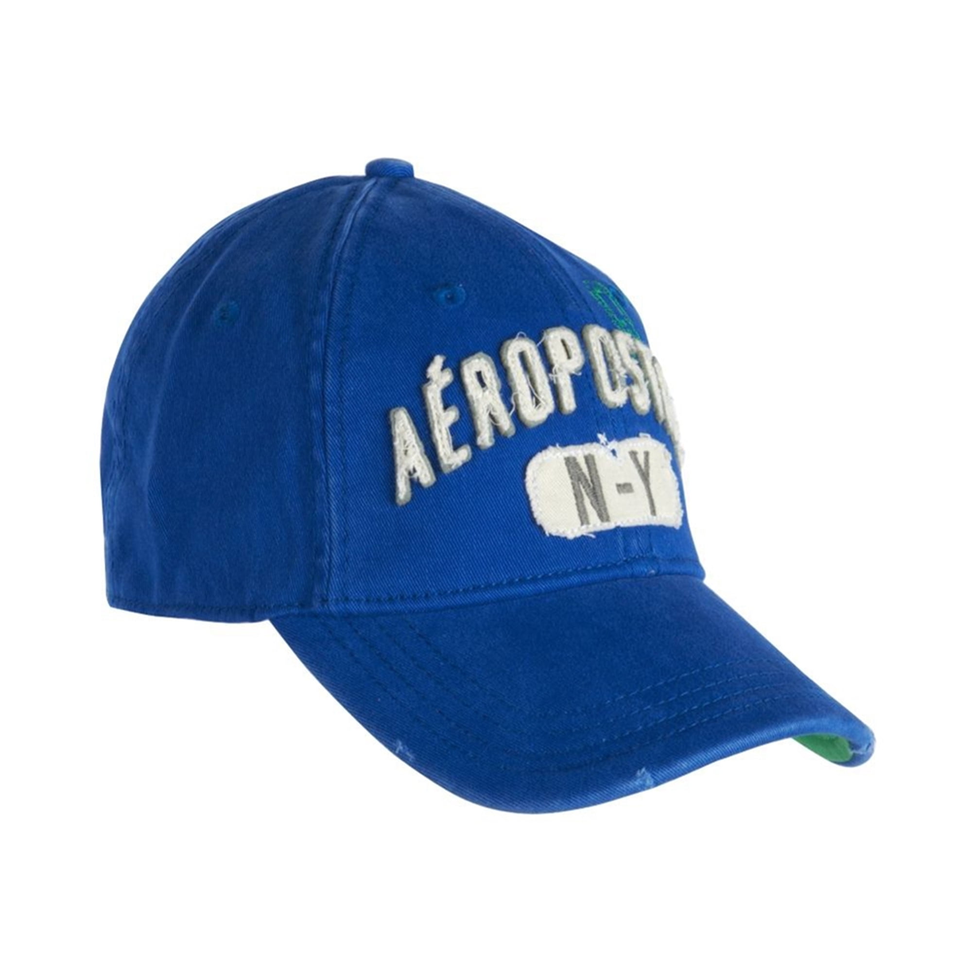 Aeropostale Gorra de béisbol ajustada con parche Aero Ny para hombre,  azul, L/XL Aeropostale Gorra de beisbol