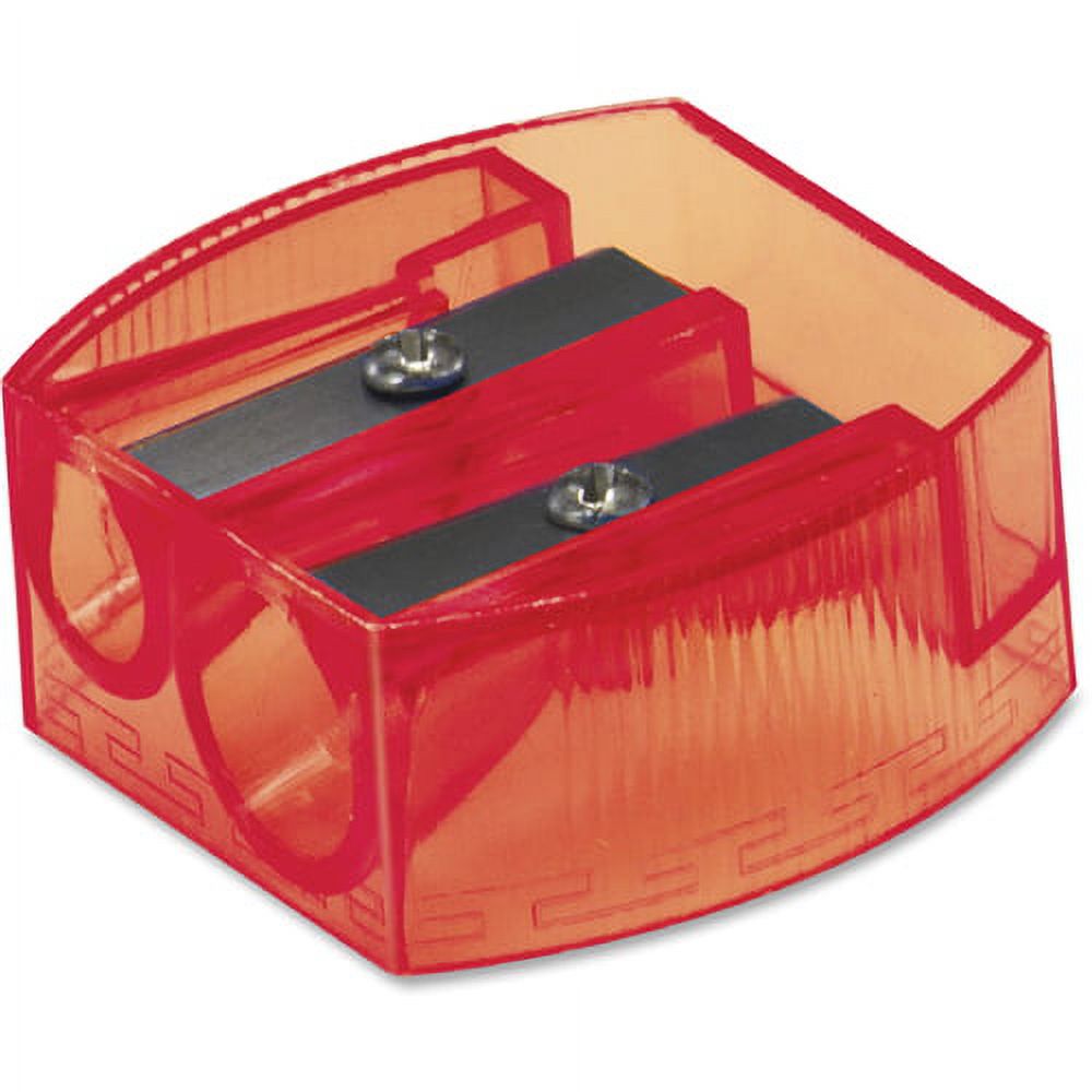 Doppel-Spitzer Für Bleistifte & Buntstifte - Rot, Metall, Mit Großem Behälter & Abnehmbarer Kappe