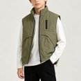 thumbnail image 6 of JAJAHO Boys Full Zip Vest Kids Stand Collar Lightweight Sleeveless Jacket Fall Outwear 3-12 Years, 6 of 7