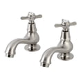thumbnail image 1 of Kingston Brass KS1108BEX Robinet de Lavabo avec Poignée Croisée en Métal, Nickel Satiné, 1 of 4