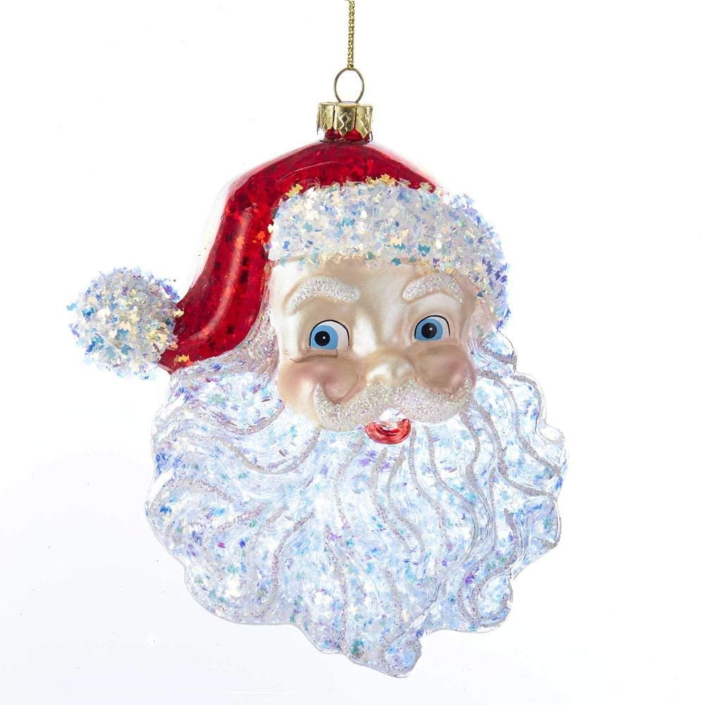 Kurt Adler Glass Santa Head Ornament