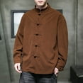 thumbnail image 2 of 2024 Men's Retro Corduroy Casual Jacket Style Long Sleeve Blouse with Plate Buckle for Fall Winter Fashion Outerwear, 2 of 2