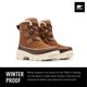 thumbnail image 2 of Bota Sorel Tivoli V impermeable para mujer, color canela aterciopelado, tabaco, 2 of 7