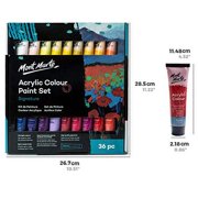 Mont Marte Signature Acrylic Paint Set, 36 colors x 36 ml, Semi-Matte Finish, Suitable for Canvas, Wood, MDF, Leather, Air-dried Clay, Plaster, Cardboard, Paper and Crafts