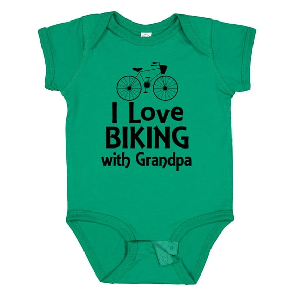Inktastic I Love Biking with Grandpa Boys or Girls Baby Bodysuit