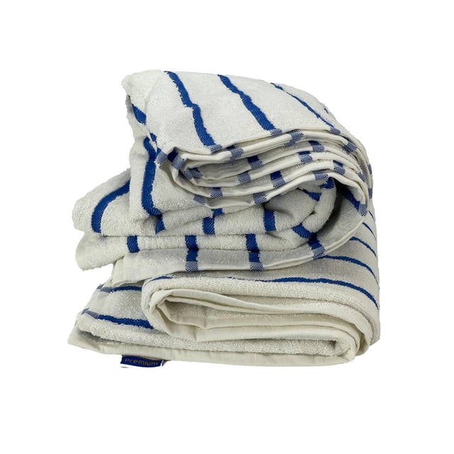 Toalla de Alberca Almoda Premium Rayas Azul Blanco Pack 2