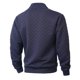 thumbnail image 5 of Ceisia Men's Regular-Fit Stand-Collar Half-Zip Checkered Texture Hoodless Sweatshirt Gift, 5 of 8