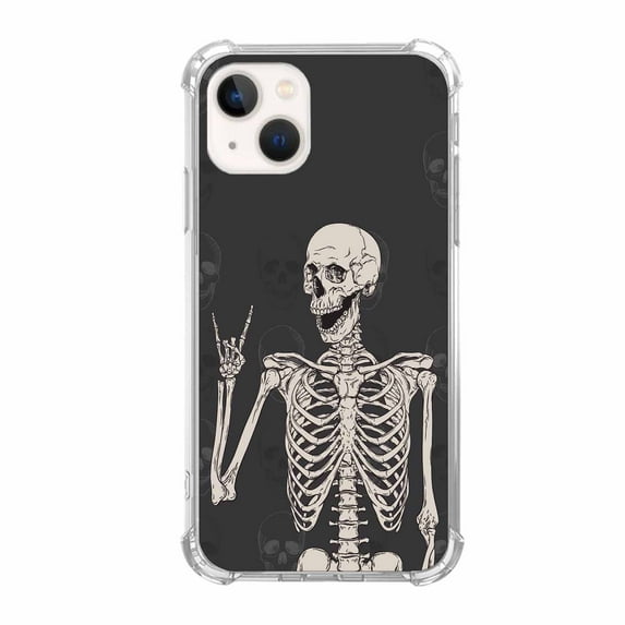 Rock Skull Case for iPhone 13,Aesthetic Art Design Pattern Soft TPU Bumper Case Cover