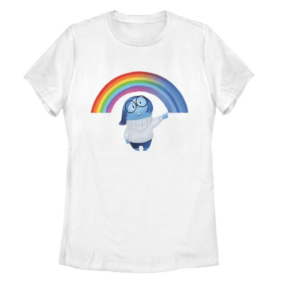 Women's Inside Out Sadness Rainbow Graphic Tee White 2X Large
