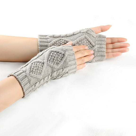 Hauaitttt Women Winter Fingerless Thermal Gloves Knitted Gloves with Thumb Holes Mittens for Women Cold Weather Heated Gloves Mittens for Women Cold Weather Gloves Mittens Combo with Pocket Gloves