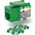 thumbnail image 1 of Keystone Jack Cat 6 Slim Lysymix, paquete de 25 unidades, color verde, 90 grados, 1 of 6