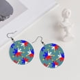 thumbnail image 5 of Filipino Flag Stars Sun Pattern Dangle Round Lightweight Drop Circle Earrings For Women, 5 of 6