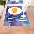 thumbnail image 5 of YFYANG Washable Heat-Resistant Placemats, 70% PVC/30% Polyester, Purple Abstract Watercolor Texture Kitchen Table Mat, 12" x 18" 6 Pcs, 5 of 6