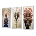 thumbnail image 3 of Designart "Yoruba Goddess of Love in Vintage Style II" African American Woman Framed Wall Art Set Of 3 - Brown Woman African American Frame Gallery Set For Office Decor, 3 of 6