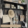 thumbnail image 5 of Hall Tree with Shoe Storage , Black Entryway Organizer with 7 Coat Hooks and Glass Door for Home, 5 of 7