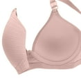 thumbnail image 4 of ManxiVoo Side Folded Full Coverage Wireless Bra for Women Soft Lightweight Support Minimizer with Wide Band L Size Light Pink, 4 of 7