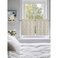 thumbnail image 4 of Half Window Curtain 36 Inches Long, Beige Damask Window Treatment Curtain Drapes, Vintage Country Scroll Floral Patterned Small Tier Curtains for Bathroom Over Sink, 27.5"x36", 2 Panels, 4 of 7