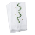 thumbnail image 2 of Saro Lifestyle Holly Leaf Garland Embroidery Christmas Hemstitched Linen Cotton Guest Towel - Set of 4, 2 of 3