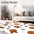thumbnail image 2 of ODIKA 3'x5' Machine Washable Non-Slip Area Rug, Delightful Cookie Parade Winter Wonderland Decorative Hearth High Traffic Rug with Pad, Brown, 734837, 2 of 8