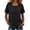 Black(Womens Tops), variant on GUACER Blouses for Women Short Sleeve Cotton Linen Casual Round Neck Button Down Tops Relaxed Fit Shirts