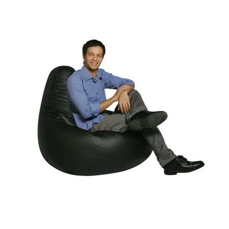 American Furniture Alliance Vinyl Teardrop Black Bean Bag Vinyl Teardrop Black Bean Bag