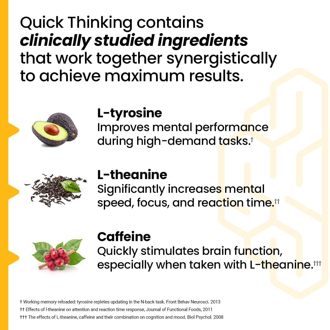 LifeSeasons NeuroQ - Quick Thinking Supplement Pills - Boosts Alertness + Supports Mental Focus - L-Theanine Caffeine L-Tyrosine & Beta-Alanine (60 Capsules)