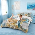 thumbnail image 3 of Erosebridal Summer Beach Queen Duvet Cover Set,Cartoon Gnome Cute Seashell Starfish Bedding For Kids Girls,Reversible,3-Piece(No Comforter), 3 of 6